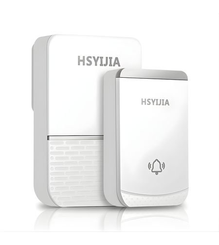 Sonerie Wireless, Vafy, Rezistenta la Stropi, Kit cu 2 Receptoare, 38 Melodii, 4 Niveluri Volum, 85 dB, raza 260 m, 9 x 5,6 x 18,5 cm, Alb/Argintiu