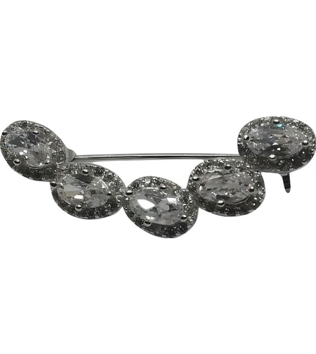 Brosa din Argint 925 Semicerc cu Zirconii