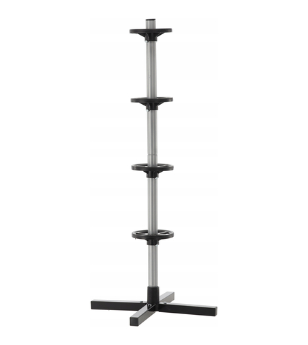 Suport depozitare anvelope 4 roti, cadru metalic, 45x45x105 cm, capacitate 100 kg, negru