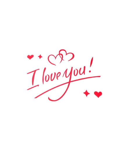 Autocolant I love You, Flippy, Tematica Iubire, 21x29 cm, Rosu