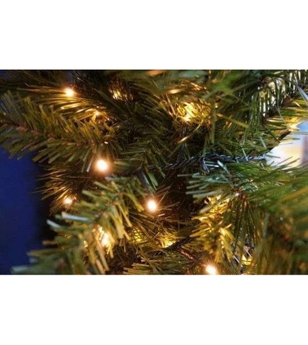Instalatie de Craciun cu Baterii Tip Liniar, 2 jocuri de lumini, Fir Verde 1 m 10 LED -uri, Alb Cald