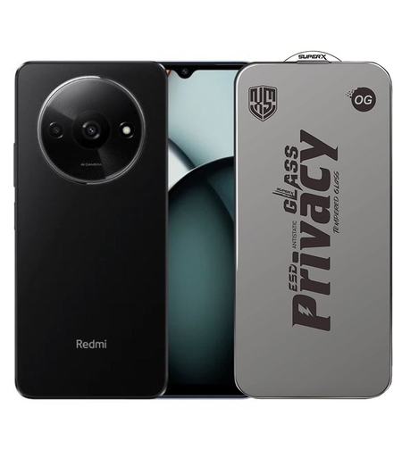 Folie de Protectie pentru Xiaomi Redmi A3x, Vafy, Sticla Securizata ESD Antistatica, Super-X Privacy OG, Margini Negre, 0.30 mm, Transparent Inchis