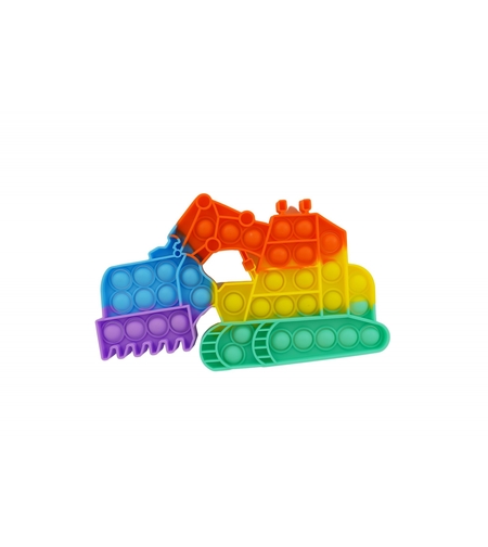 Jucarie antistres din silicon Flippy, Pop it Now and Flip It ,Excavator ,Multicolor ,Model 4