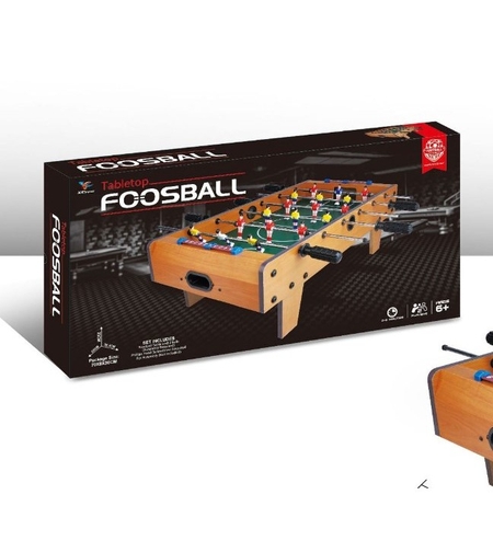 Masa de Fotbal cu Teren si 18 Jucatori Flippy, 6 Manere, cu Tablou pentru Scor, din Metal, Lemn si ABS, 69 x 36.5 x 23 cm, cu Picioare, pentru copii/adulti