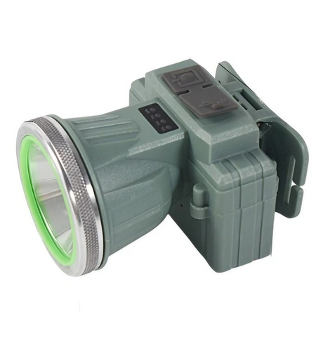 Lanterna LED de Montat pe Cap, Vafy, cu Raza Lunga de Zoom, Reincarcabila USB, Far Telescopic, Rezistent la Apa, Reglabil, pentru Pescuit in Aer Liber, Camping, Lumina Puternica, Lanterna, 8.6x7.5x6.5cm, Verde Deschis