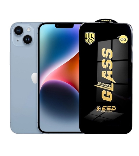 Folie de Protectie pentru iPhone 14 Plus, Vafy, Sticla Securizata ESD, Margini Negre, Rezistenta la Zgirieturi, Antistatica, 0.35 mm, Transparenta