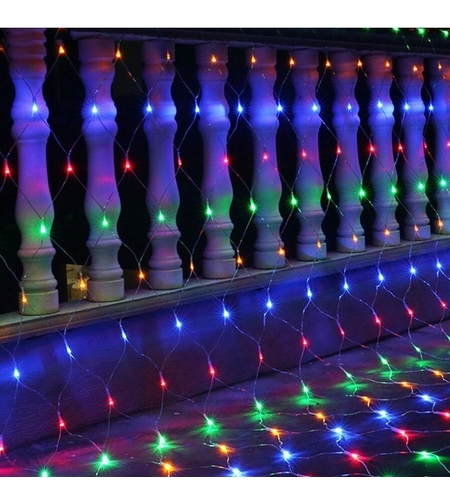 Instalatie de Craciun, Flippy®, Tip Plasa, 2 x 2 m, 160 LED-uri, Interconectabila, Multicolor