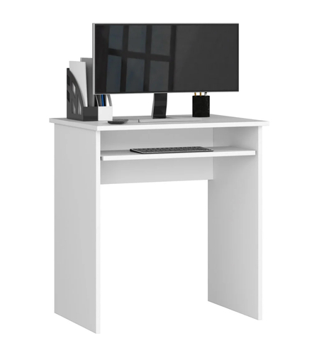 Birou STAR pentru camera copilului, raft tastatura, pal laminat 16 mm, 68x51x74 cm, alb