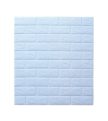 Set 10 Placi de Tapet, Vafy, Autoadezive, 70 x 77 cm, 3.5 mm Grosime, Suprafata Acoperita 5.3 mp, din PVC, Model Caramida, Albastru Deschis
