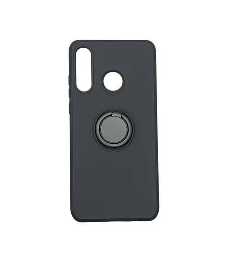 Husa protectie Vafy compatibila cu Huawei P30 Lite Liquid Silicone Ring cu suport rotativ Negru