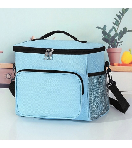 Geanta pentru Picnic cu izolare termica, Flippy, Multifunctionala, Compartimentata, 2 Tipuri de Manere, Impermeabila, 26x24x17 cm, Albastru Deschis
