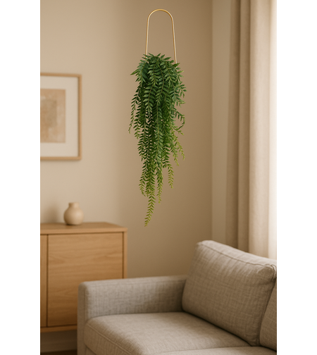 Planta artificiala suspendata Atmosphera Le Collectionneur cu ghiveci ceramic, 105 cm, auriu