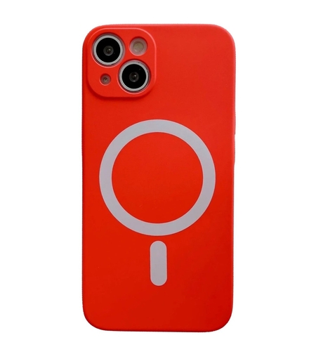 Husa MagSafe pentru Apple iPhone 11, Silicon, Protectie pentru camera, Magnetica, Incarcare Wireless, Vafy, Rosu