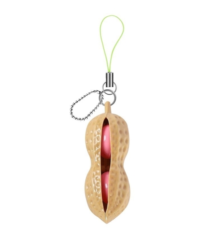 Jucarie breloc aluna antistres, Peanut Fidget Toy, Crem