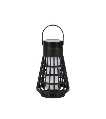 Lampa Solara pentru Gradina, Flippy, Reincarcabila de la Soare, Model Felinar, Portabila cu Picior, Lumina Calda, 12 cm, Negru
