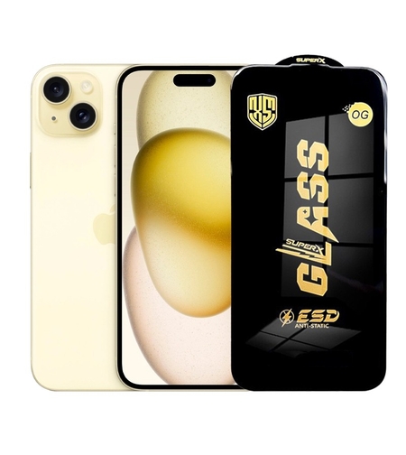 Folie de Protectie pentru iPhone 15 Plus, Vafy, Sticla Securizata ESD, Margini Negre, Rezistenta la Zgirieturi, Antistatica, 0.35 mm, Transparenta