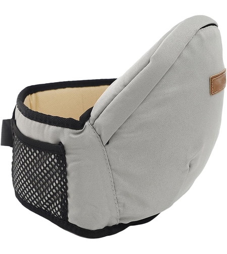 Port-Bebe Ergonomic Ajustabil cu Scaun, 3 Pozitii, Bumbac Respirabil, pentru Copii 0-3 Ani, 20 kg Maxim, 25 x 22 x 18 cm, Gri