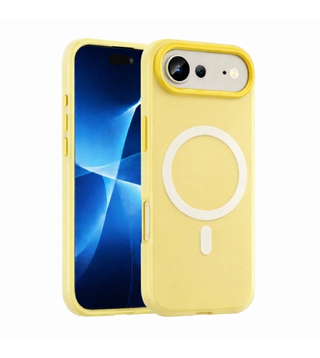 Husa Telefon Jelly Magnetic 2in1, Vafy, Compatibila cu Apple iPhone 17 Air, din PC+TPU, Magsafe, Finisaj Mat, Portocaliu