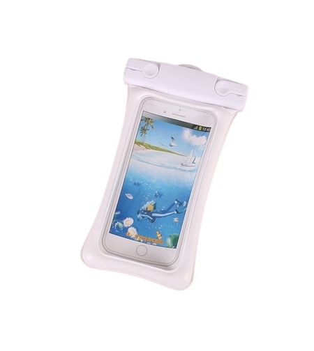 Husa subacvatica Matte Cushion Waterproof Flippy, Snowproof, Universala, cu Snur, pentru telefon sau documente, Alb