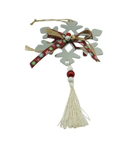 Ornament brad, Flippy, Fulg de nea, Argintiu, Lucios, 14*26CM, Acril, Interior/ Exterior
