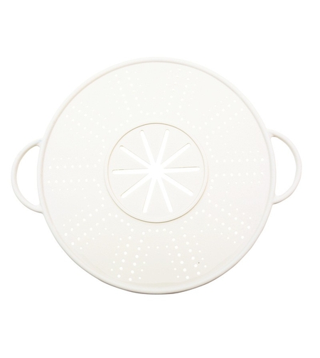 Capac Sita pentru Tigaie, Vafy, 28 inch, Capac din Silicon pentru Scuregere, Rezistent la Remperaturi ridicate, Anti-Stropire, Deflector de Ulei, Alb