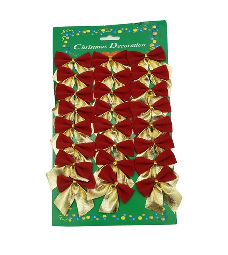 Set 24 fundite pentru brad, Rosii-Aurii , 5 x 6 cm, din poliester, Flippy