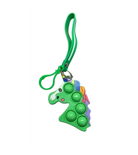 Jucarie antistres din silicon, Flippy, Pop It Now and Flip It, Simple Dimple, Breloc, Unicorn, Verde