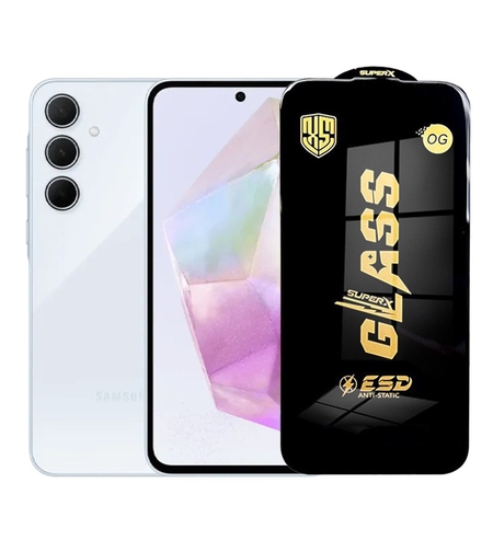 Folie de Protectie pentru Samsung Galaxy A35, Vafy, Sticla Securizata ESD, Margini Negre, Rezistenta la Zgirieturi, Antistatica, 0.35 mm, Transparenta