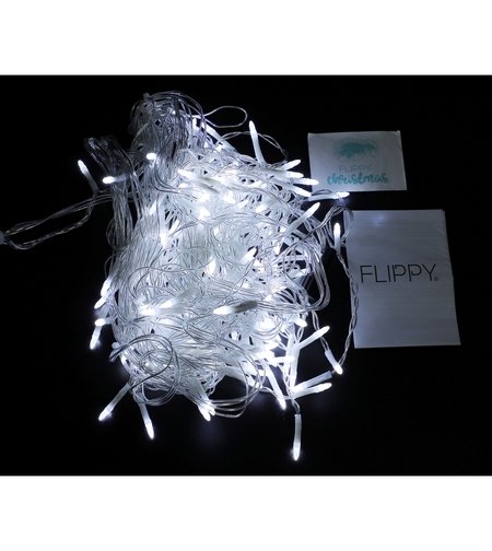 Componenta Instalatie de Craciun Flippy® Tip Franjuri, 8 jocuri de lumini Sectiune 5 m, 143 LED-uri, Interconectabila, Fir Transparent, Alb Rece, Nu contine Transformator !