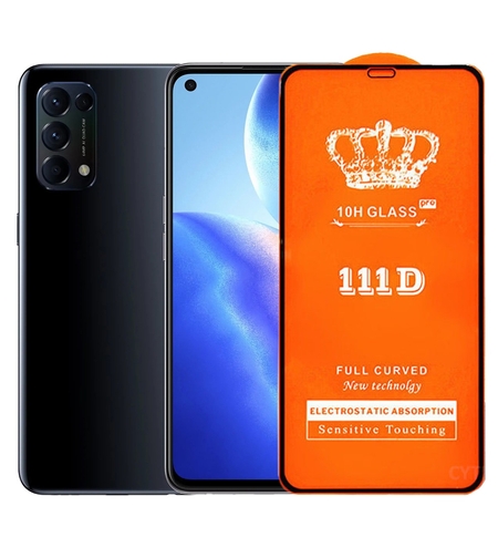 Folie Securizata pentru Oppo Reno 5, 5G, Flippy, Sticla de Protectie Compatibila cu Oppo Reno 5, 5G, Full Cover 111D, 10H GLASS, Margini Negre, Transparenta