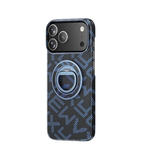 Husa pentru iPhone 17 Pro Max, Vafy, Carcasa de Protectie Rezistenta Ultra-subtire, Suport Magnetic, Aspect Texturat, Albastru