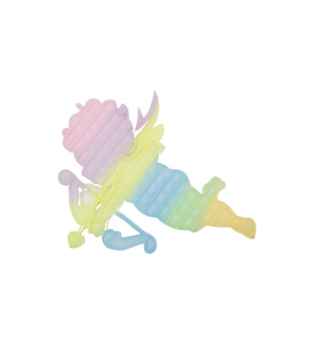 Jucarie antistres din silicon Flippy, Pop it Now and Flip It , 40x45 cm, Cupidon, Fosforescent, Multicolor
