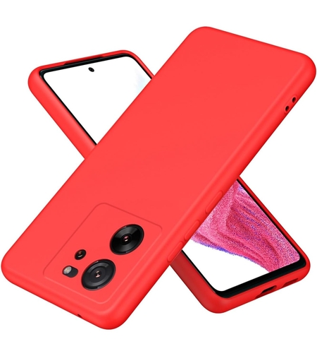 Husa de Protectie, Vafy, pentru Xiaomi Redmi 13T, Liquid Silicone, cu Microfibra pe Interior, Protectie Antisoc, Compatibil Incarcare Wireless, Rosu