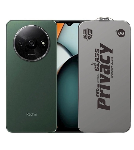 Folie de Protectie pentru Xiaomi Redmi A3, Vafy, Sticla Securizata ESD Antistatica, Super-X Privacy OG, Margini Negre, 0.30 mm, Transparent Inchis