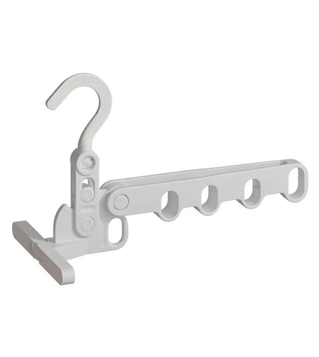 Suport Umerase, Flippy, Pliabil, Portabil, 5 Gauri pentru Umerase, Rotire 360 Grade, din Plastic, Alb