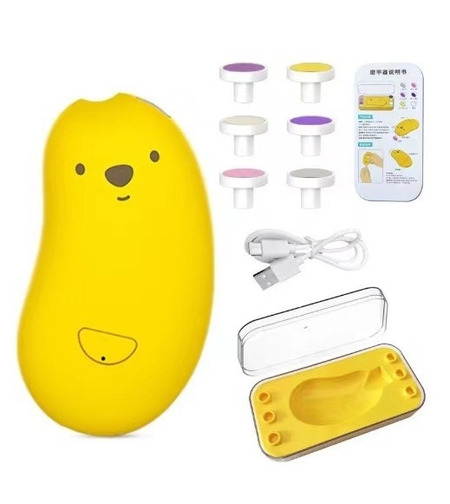 Pila Electrica, Flippy, pentru Bebelusi si Adulti, din ABS, Incarcare USB, 6 Accesorii, cu Lumina Led, 8.8 x 4.9 cm, Galben