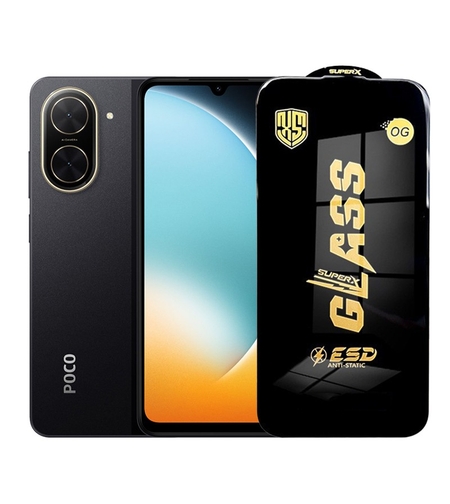 Folie de Protectie pentru Xiaomi Poco C71, Vafy, Sticla Securizata ESD, Margini Negre, Rezistenta la Zgirieturi, Antistatica, 0.35 mm, Transparenta