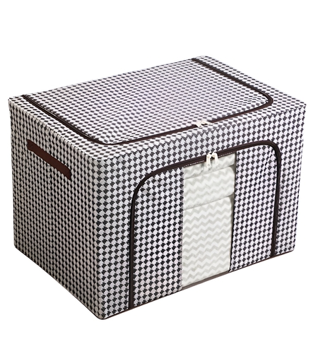 Cutie de Depozitare Pliabila, Flippy, Cu fermoar, 66 L, Textile, 50x40x33 cm, Design Zebra