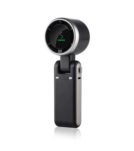 Mini Ventilator Portabil, Vafy, 5 Trepte de Viteza, Afisaj Digital, Incarcare USB, 5V, 2A, 5.95 x 5.2 x 17.2 cm, Negru