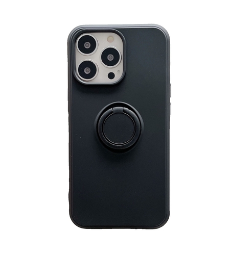 Husa protectie Vafy compatibila cu Samsung Galaxy A71 Liquid Silicone Ring cu suport rotativ Negru