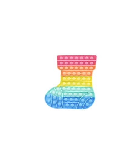 Jucarie antistres din silicon, Flippy, Pop It Now and Flip It, Ciorap Craciun, Multicolor