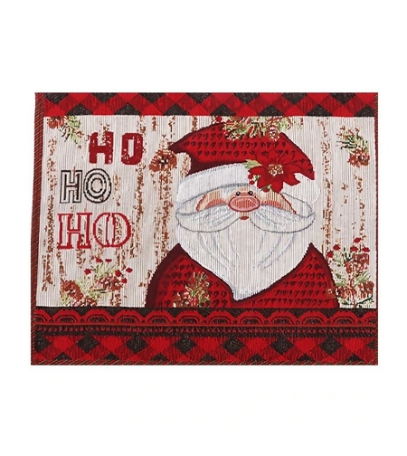 Servet de Masa, Flippy, Model Mos Craciun, Scris HoHoHo, Tematica Craciun, Prosop pentru Masa, Bumbac si Fibre Sintetice, 43x33 cm, Rosu