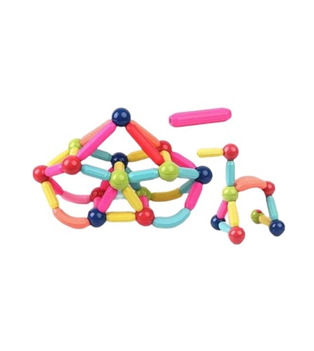 Piese Magnetice pentru Copii, Flippy, Set din 103 de Piese de diferite Culori, Constructor Magnetic cu Posibilitatea de a Construii forme Nelimitate, Multicolor