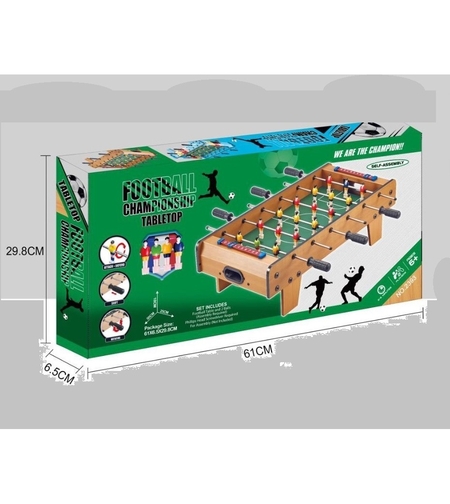 Masa de Fotbal cu Teren si 18 Jucatori Flippy, 6 Manere, cu Tablou pentru Scor, din Metal, Lemn si ABS, 60.5 x 30.5 x 18.5 cm, cu Picioare, pentru copii/adulti