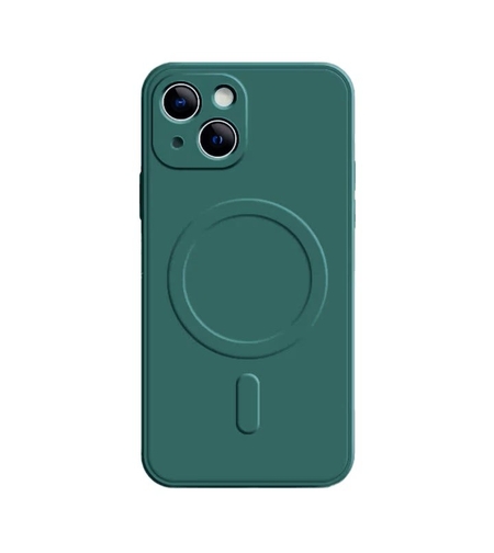 Husa Protectie, Vafy, Husa de Protectie Compatibila cu iPhone 13 Pro, Liquid MagSafe, Ring-Shaped, Magnetica, Verde
