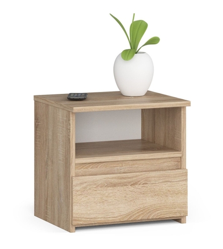 Noptiera cu 1 sertar, PAL laminat 16mm, 40x35x40 cm, stejar sonoma