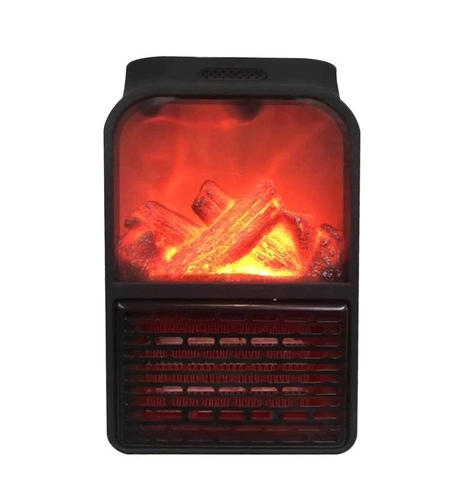 Mini Aeroterma Puternica Portabila Flippy, Putere 1000W, Mini radiator electric cu Display LCD, efect de semineu si flacara, cu telecomanda