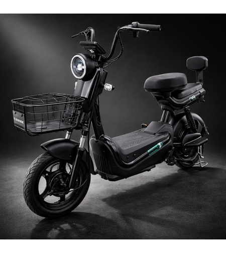 Scuter Electric KG, Saige, Fara Permis, Motor 500W, Baterie 48V20Ah, Autonomie 60km, 153x40x85 cm, Viteza Maxima 25km/h, Negru