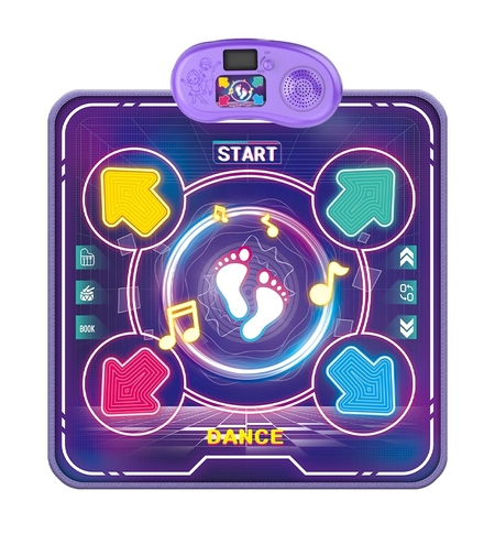 Jucarie Interactiva, Flippy, Covor Muzical de Dans, 4-6 Ani, Bluetooth, 4 Moduri, 90 x 90 cm, Mov