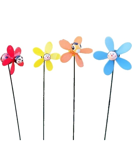 Set 4 Figurine, Decoratiuni de Gradina, Flippy, Tip Morisca de Vant, Model Insecte, 57 x 12 cm, Multicolor